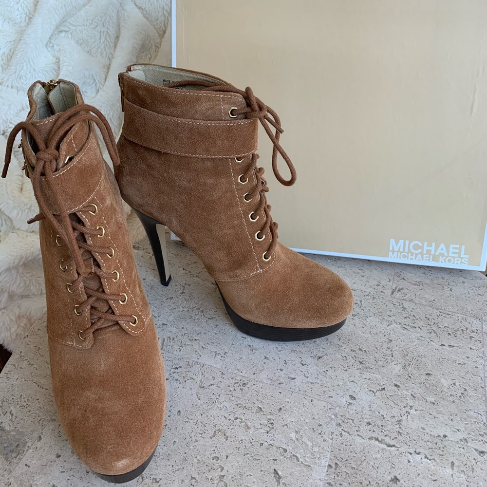 Michael Kors Tan Suede Booties